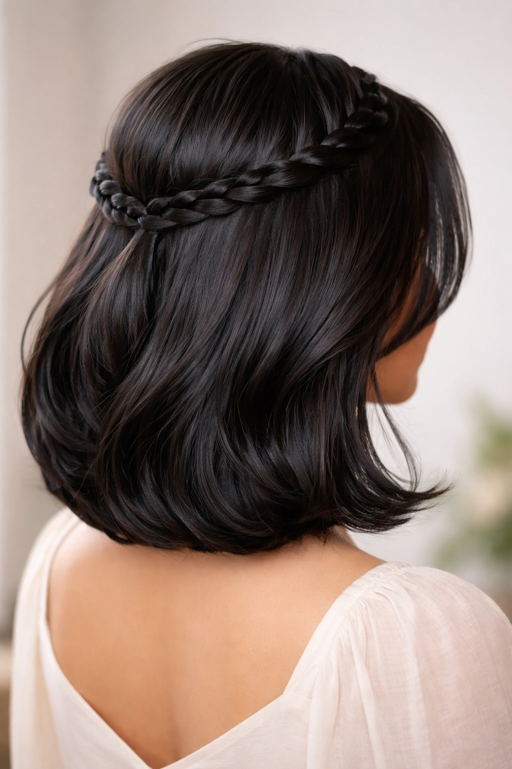 Rope-twist halo on a bob with clean back section