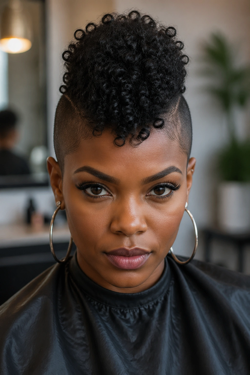 Close-up of a real person with an S Curl Mohawk.
