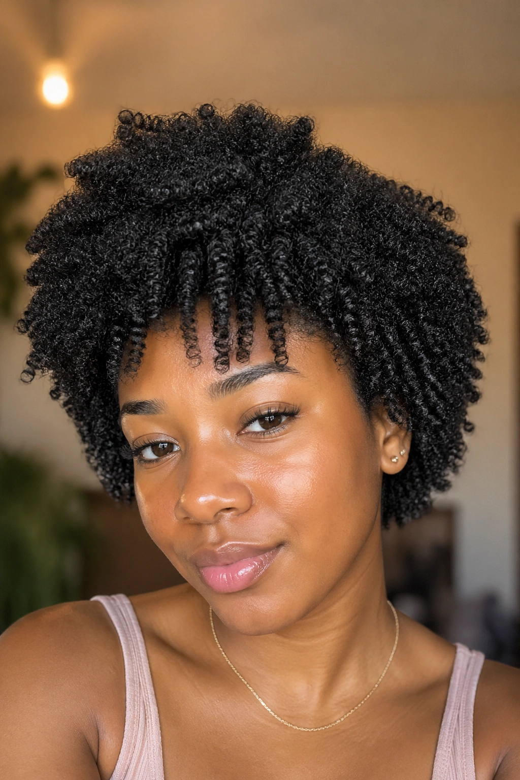 Portrait showing shrinkage in natural curls