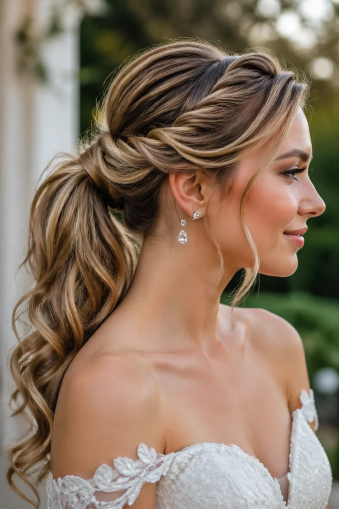 33 Wedding Updo Ponytails for Long Hair