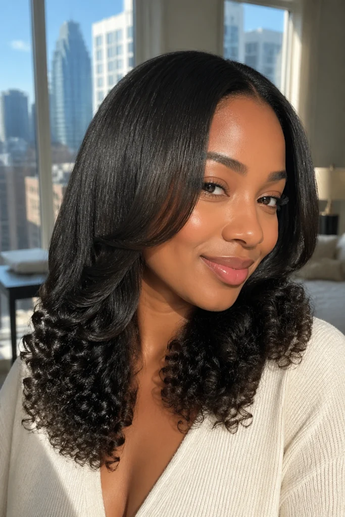 26 Silk Press Styles With Curls Natural Hair