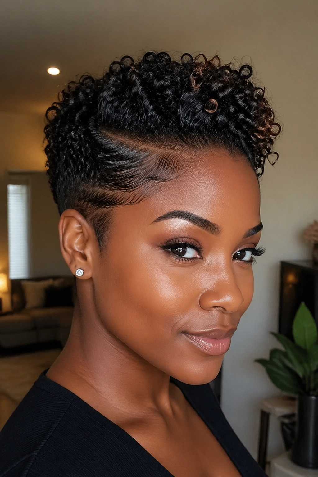 Sleek sides with defined top on real person
