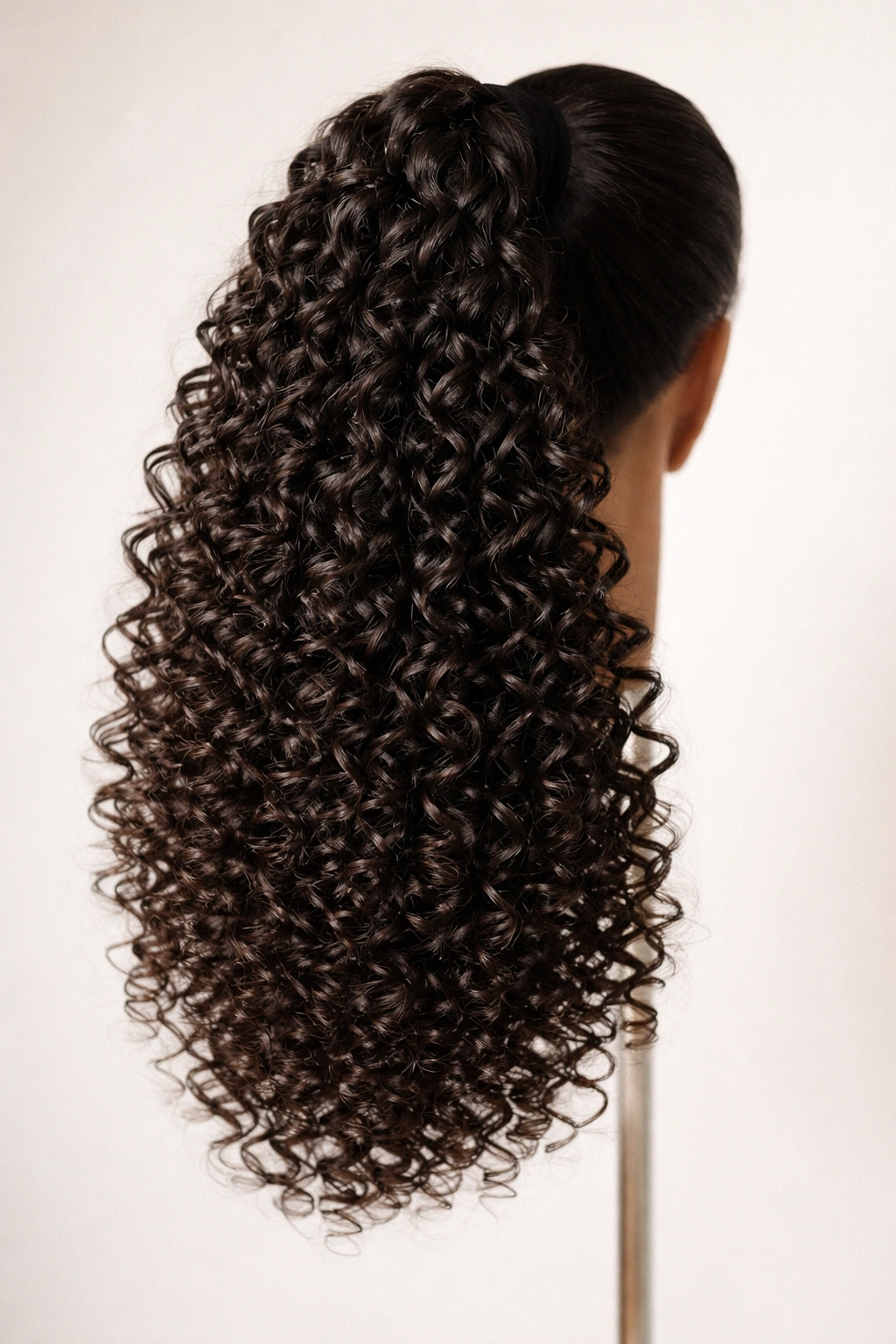 Spiral curl ponytail extension with tight springy curls