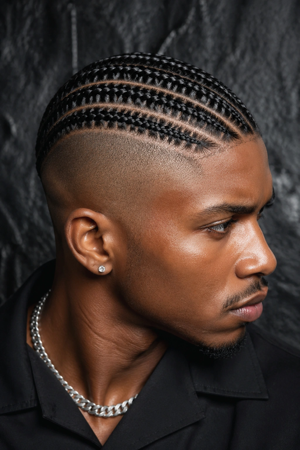 Stitch braids with shaved side on real person