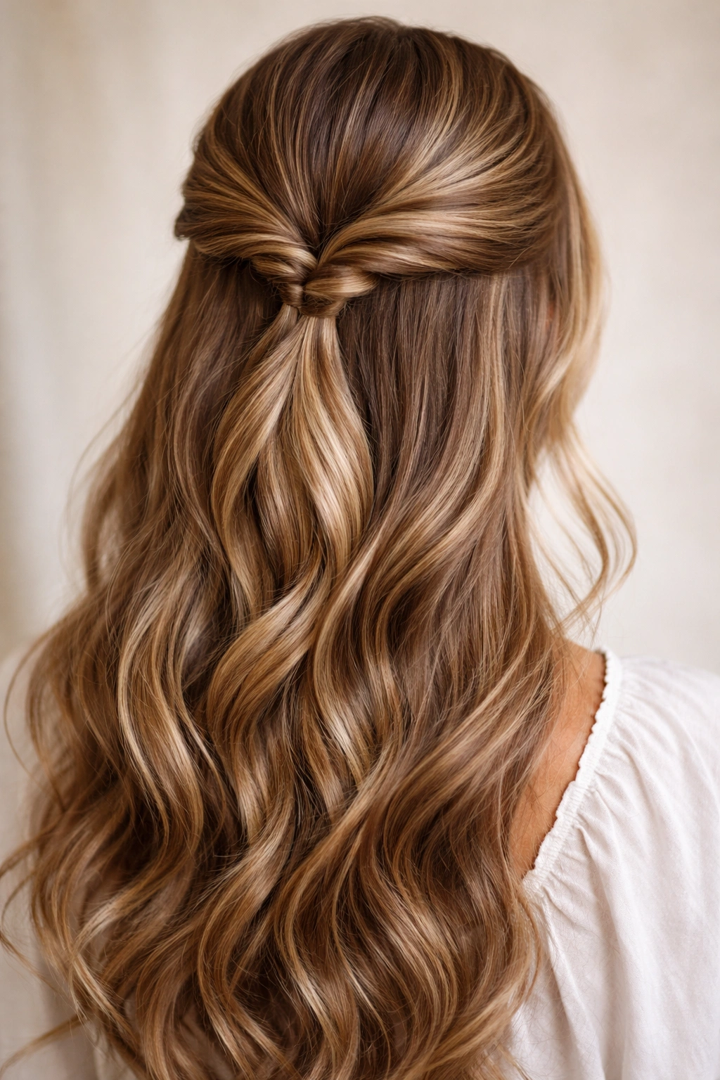 Classic Three-Strand Twist hairstyle pinned at the crown with soft rope-like twists