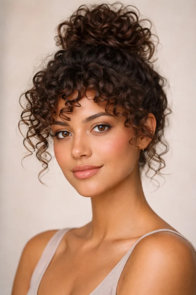 18 Half Up Half Down Looks for Short Curly Hair