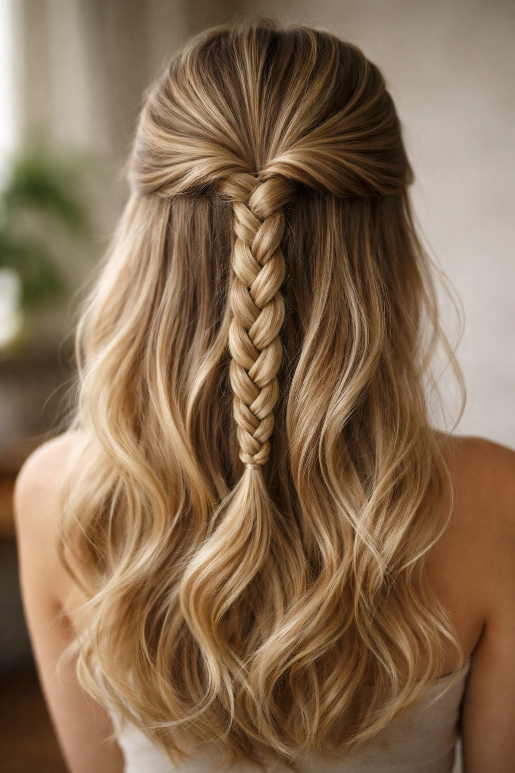 Topsy-Tail braided effect half-up hairstyle