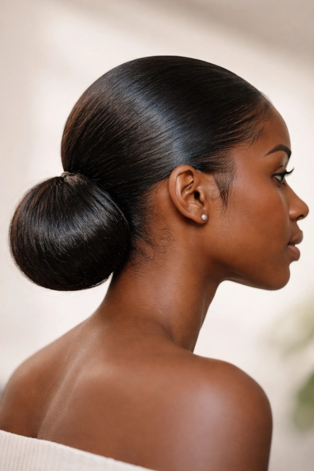 Tucked-in ends pony with rounded silhouette