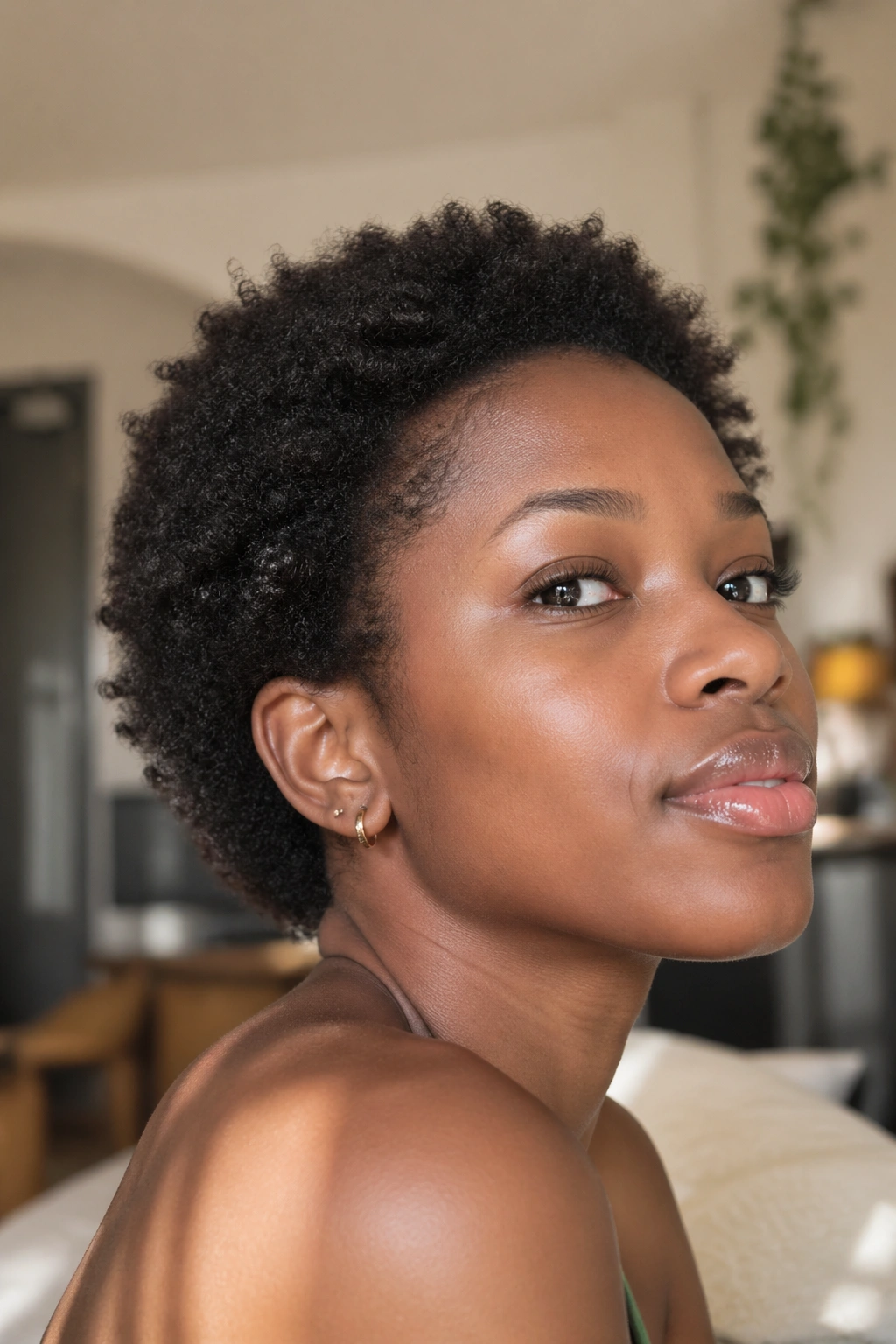 Real person with bold uncut TWA (teeny weeny afro)