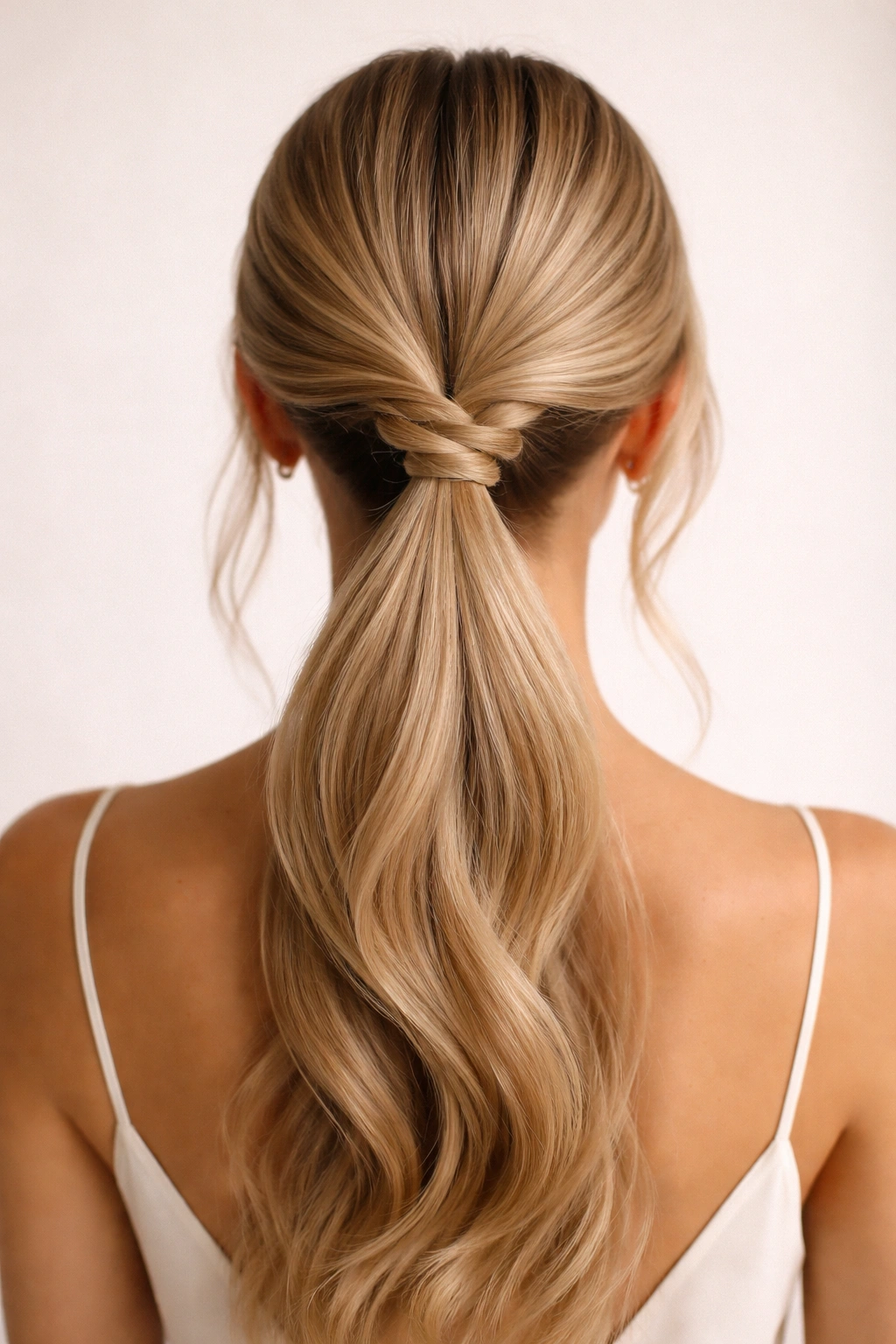 Twisted Base Pony with rope-like twists at the base forming a sculpted look.
