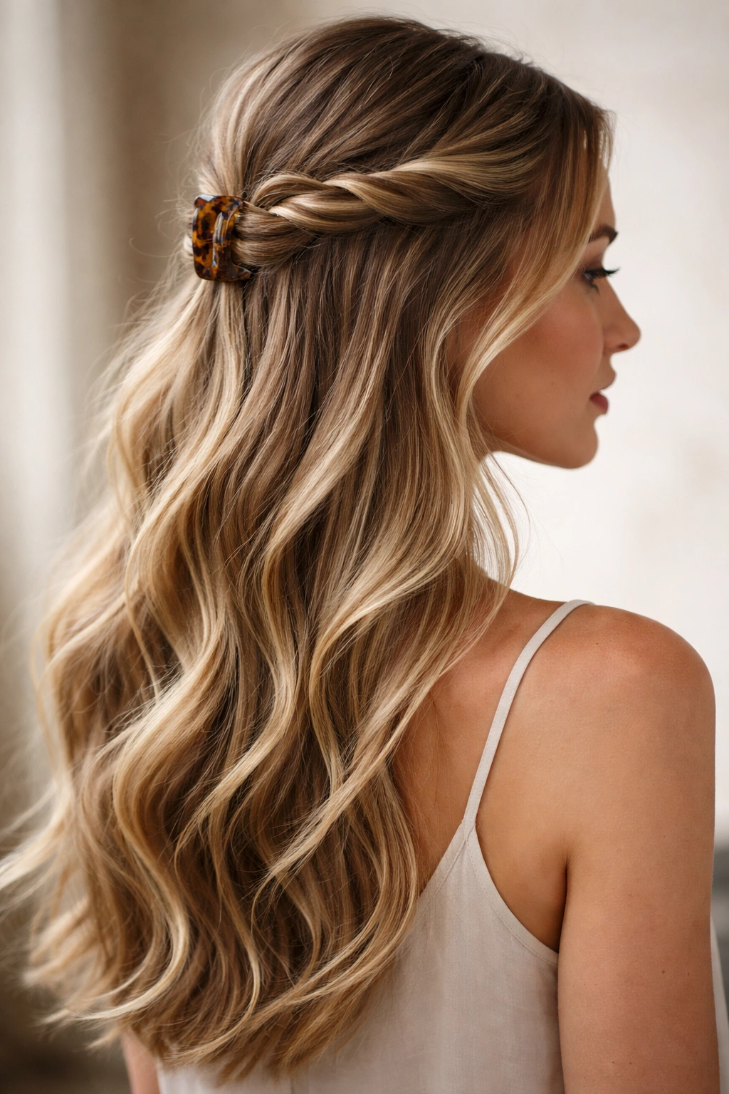 Twisted crown hairstyle from temple to temple