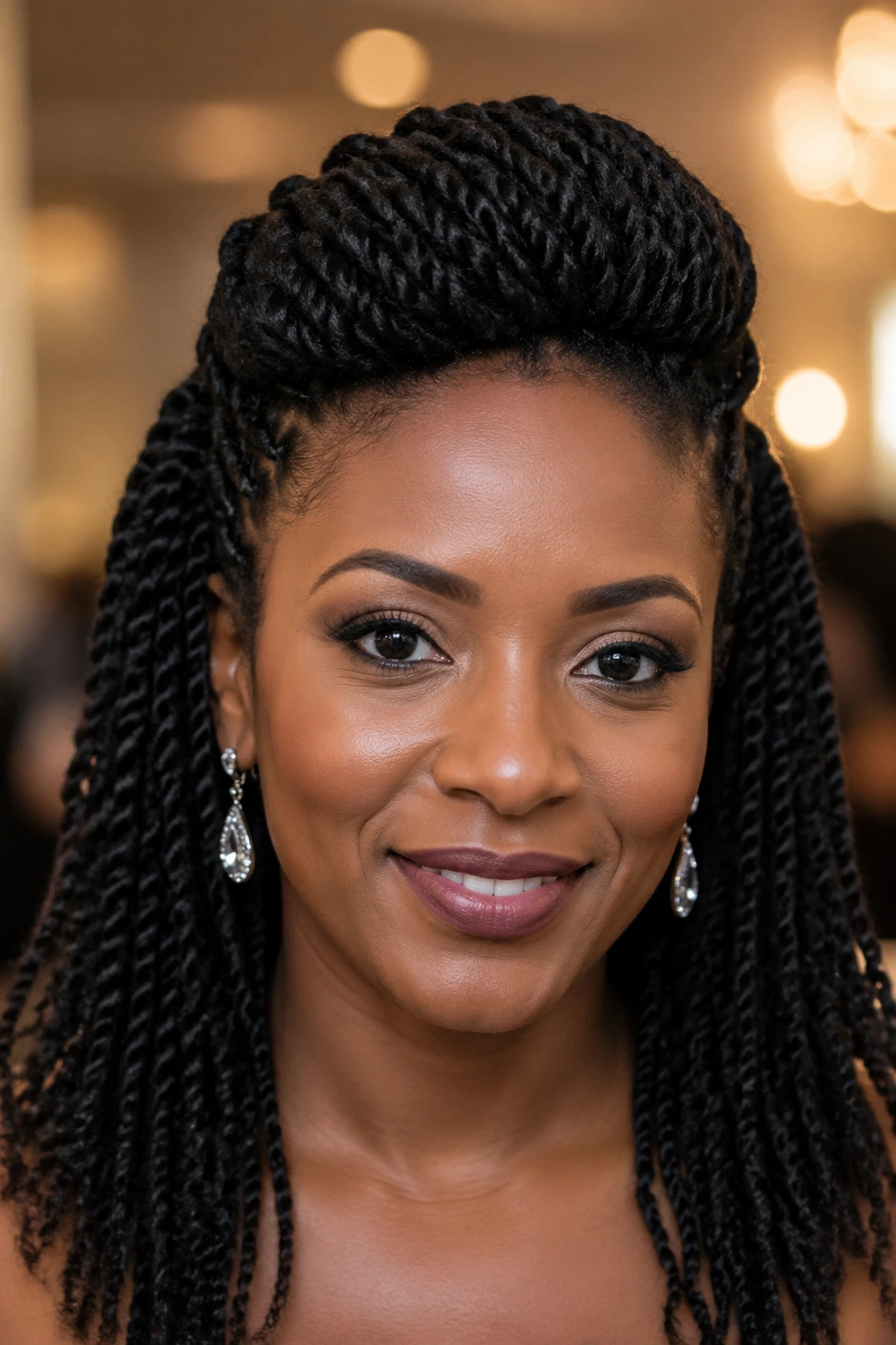 Front roll twists on a real person at a formal event
