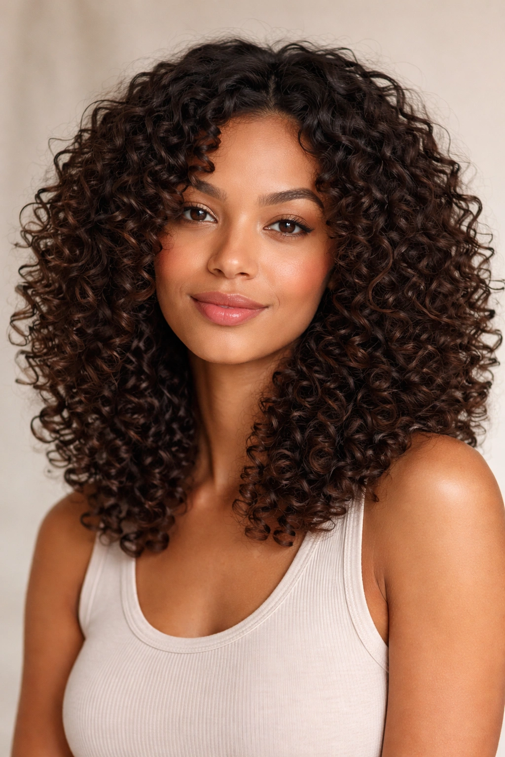 Diffused wash-and-go on thick curls with defined clumps