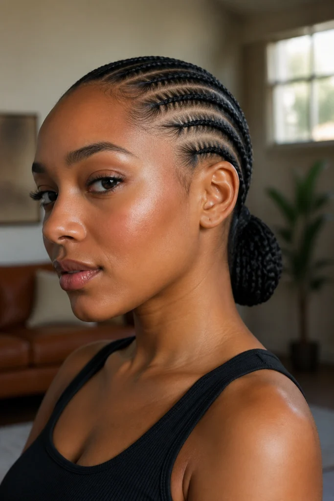 25 Low Cornrow Ponytails for a Sleek Look