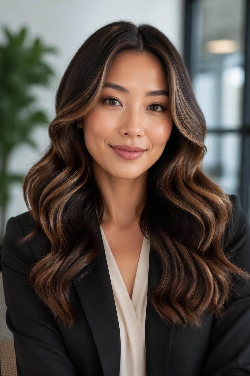 Close-up of a real woman with polished S-waves