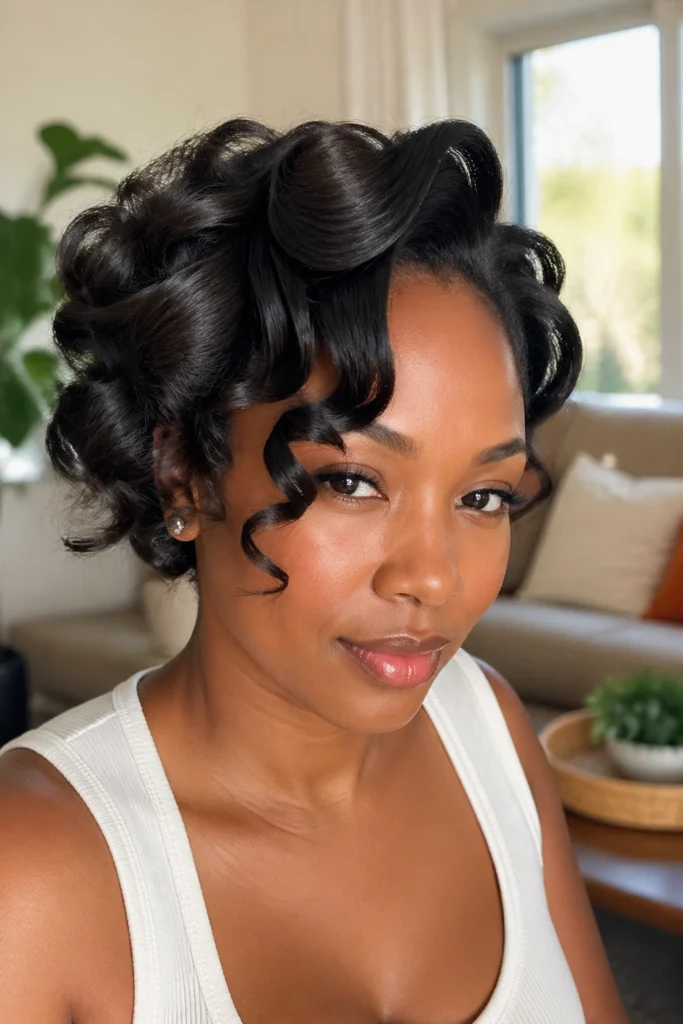 20 Silk Press Pin Curl Styles for Women